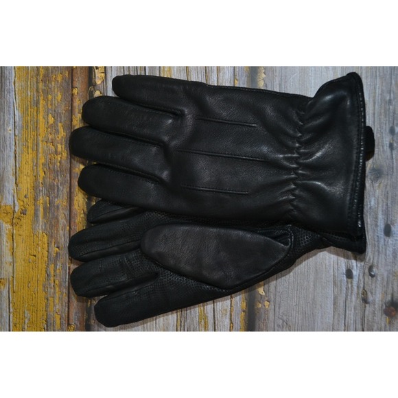 Cire Trudon Jackets & Blazers - Cire Gloves Mens Large Black Faux Leather Textured Palm Lined Winter Warm